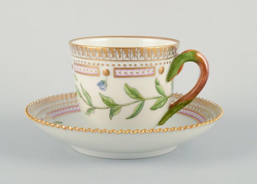Royal Copenhagen Flora Danica coffee cup and saucer. Veronica Alpina L.