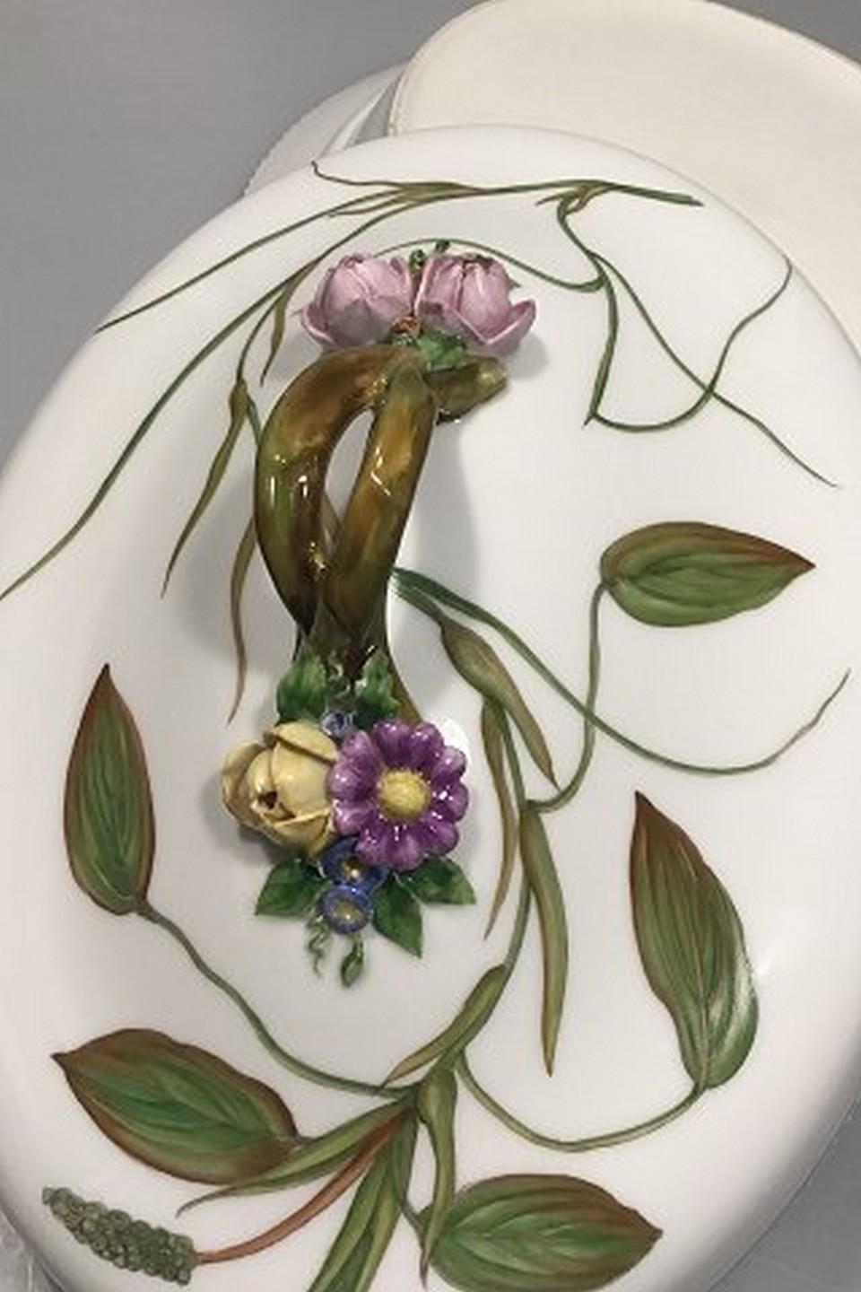 Hand-Painted Royal Copenhagen Flora Danica Covered Dish No. 20/3567 For Sale