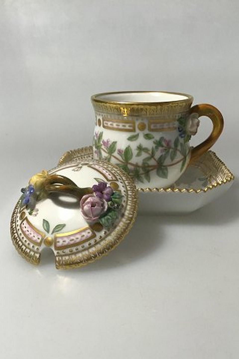 Stile impero Royal Copenhagen Flora Danica Coppa di crema n. 255'3514' in vendita