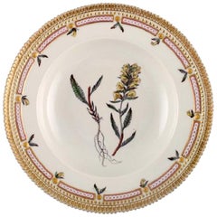 Royal Copenhagen Flora Danica Deep Plate in Porcelain with Hand Painted Flowers