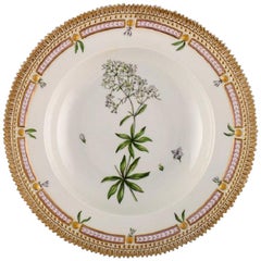 Royal Copenhagen Flora Danica Deep Plate in Porcelain with Hand Painted Flowers