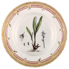 Royal Copenhagen Flora Danica Deep Plate in Porcelain with Hand Painted Flowers