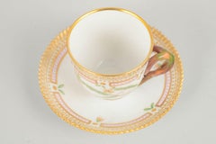 Royal Copenhagen. Flora Danica demitasse cup with saucer in porcelain. 1960s
