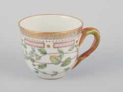 Royal Copenhagen Flora Danica demitasse cup with saucer in porcelain.