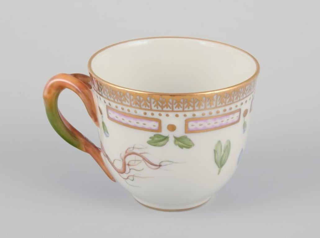 Danish Royal Copenhagen Flora Danica demitasse cup with saucer in porcelain. For Sale