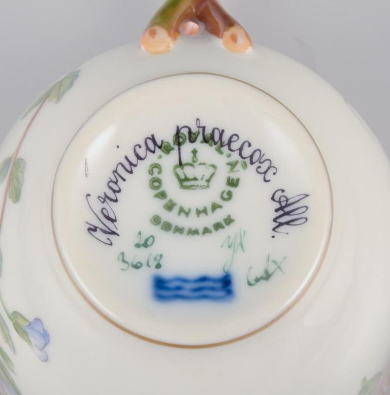 Late 20th Century Royal Copenhagen Flora Danica demitasse cup with saucer in porcelain. For Sale