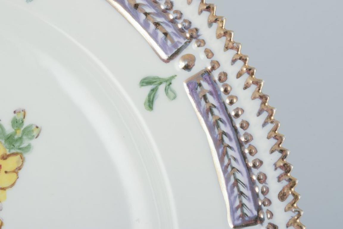 Hand-Painted Royal Copenhagen Flora Danica. Dinner plate in hand-painted porcelain.