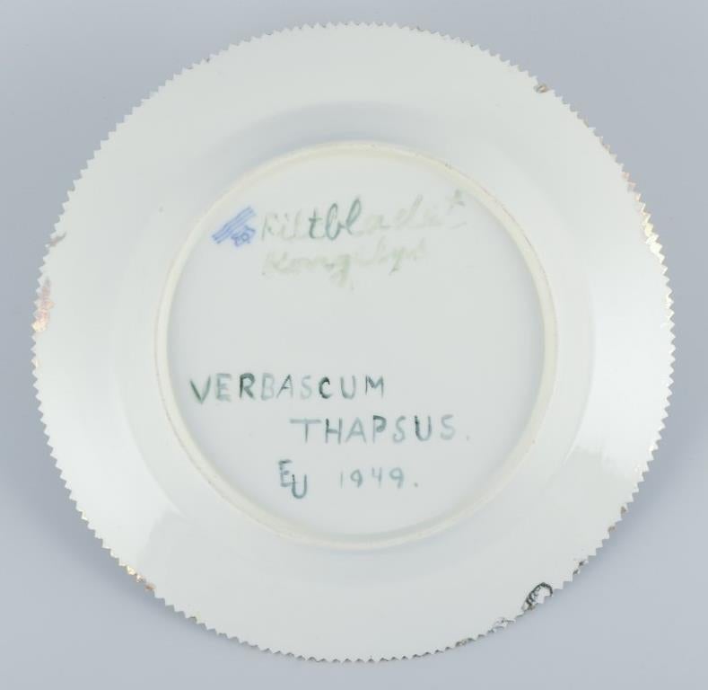 Mid-20th Century Royal Copenhagen Flora Danica. Dinner plate in hand-painted porcelain.