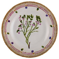 Antique Royal Copenhagen Flora Danica Dinner Plate in Hand-Painted Porcelain