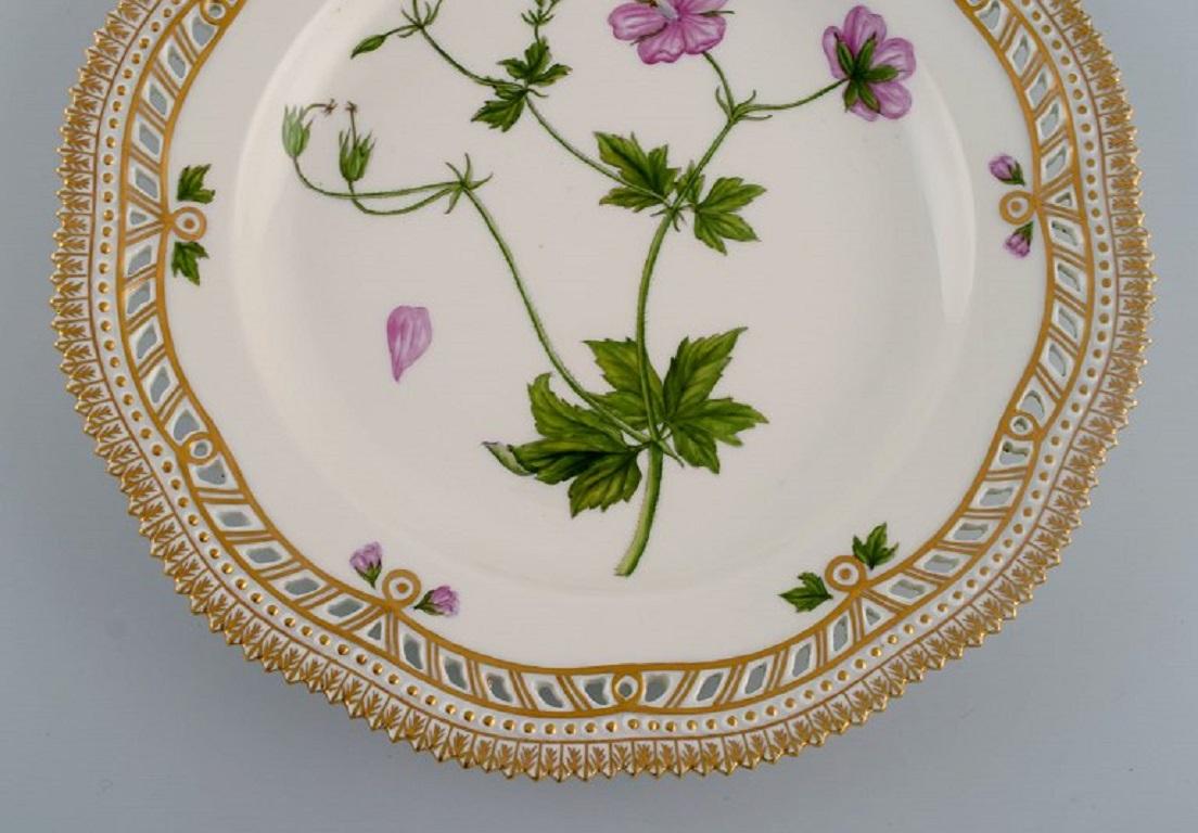 Danish Royal Copenhagen Flora Danica Dinner Plate in Openwork Porcelain
