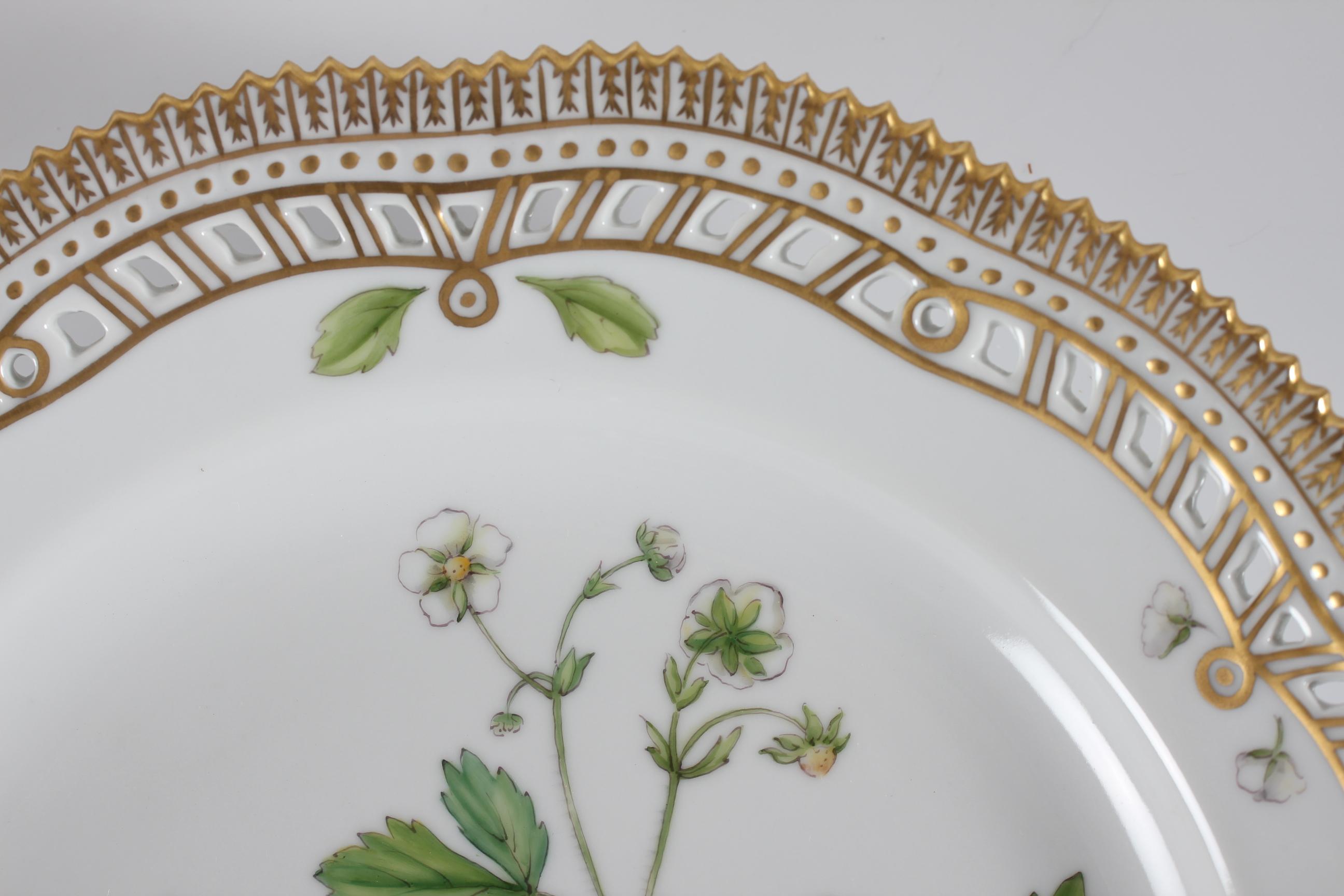 Danish Royal Copenhagen Flora Danica Dinner Plate with Pierced Border #3553