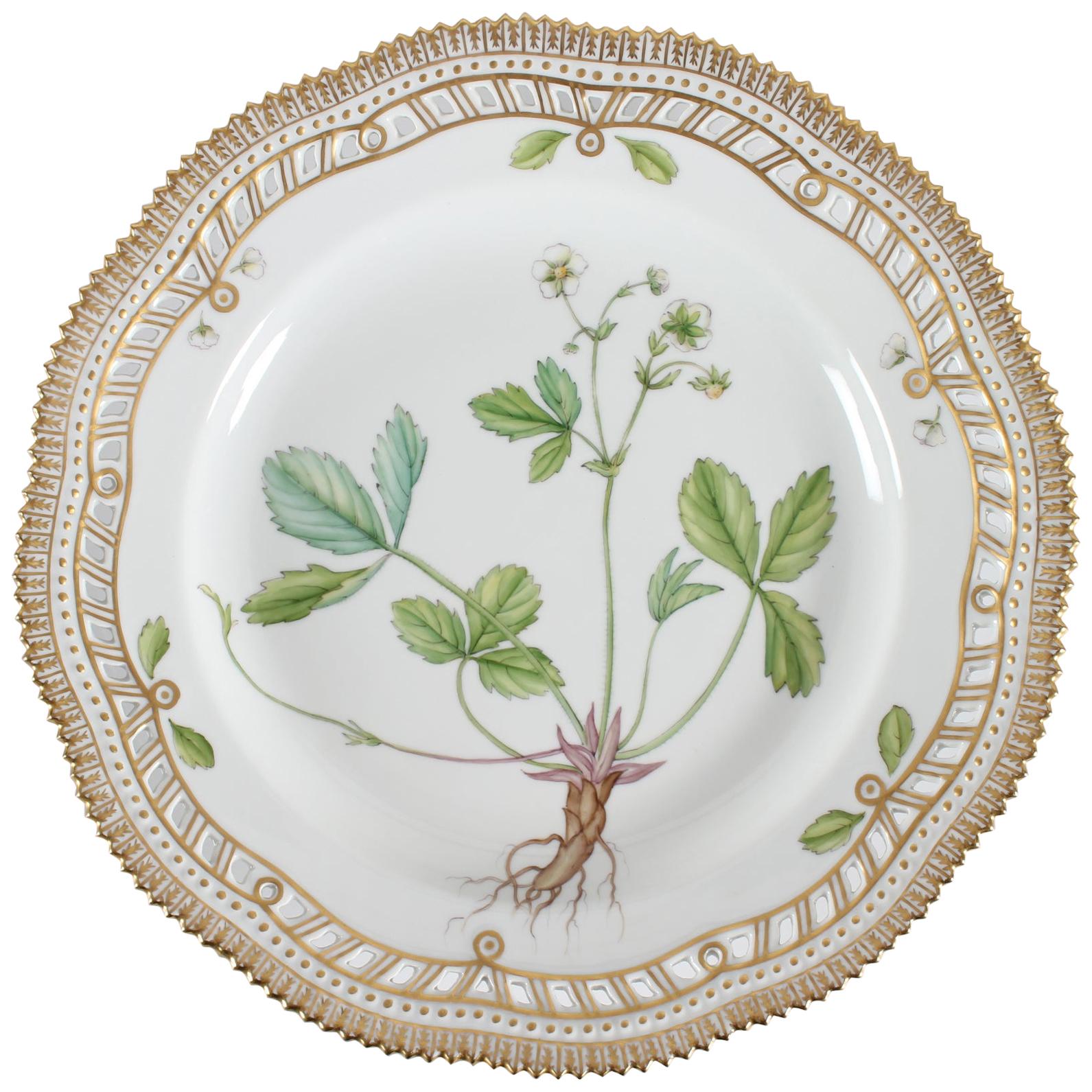 Royal Copenhagen Flora Danica Dinner Plate with Pierced Border #3553