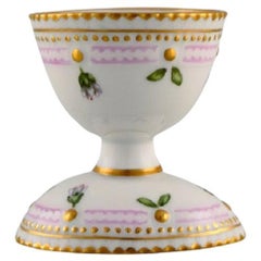 Antique Royal Copenhagen Flora Danica Egg Cup in Hand-Painted Porcelain with Flowers 