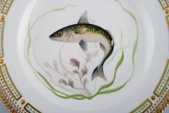 Royal Copenhagen Flora Danica Fish Plate in Hand Painted Porcelain with Fish