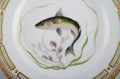 Royal Copenhagen Flora Danica Fish Plate in Hand-Painted Porcelain with Fish
