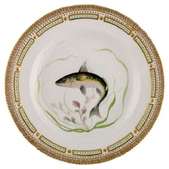 Royal Copenhagen Flora Danica Fish Plate in Hand-Painted Porcelain with Fish