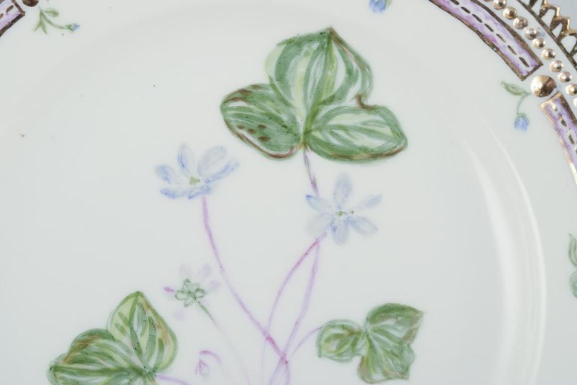 Danish Royal Copenhagen Flora Danica. Lunch plate in hand-painted porcelain.