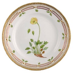 Retro Royal Copenhagen Flora Danica Lunch Plate in Hand-Painted Porcelain with Flowers