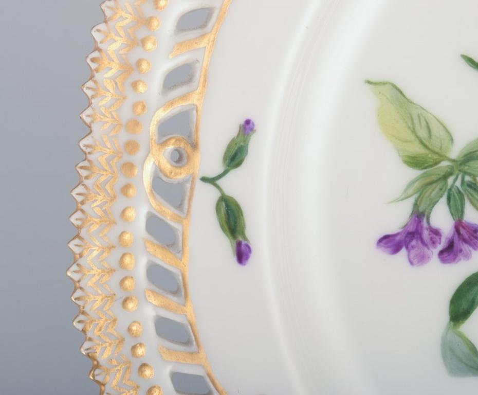 20th Century Royal Copenhagen Flora Danica, open lace lunch plate. Early 20th C. For Sale