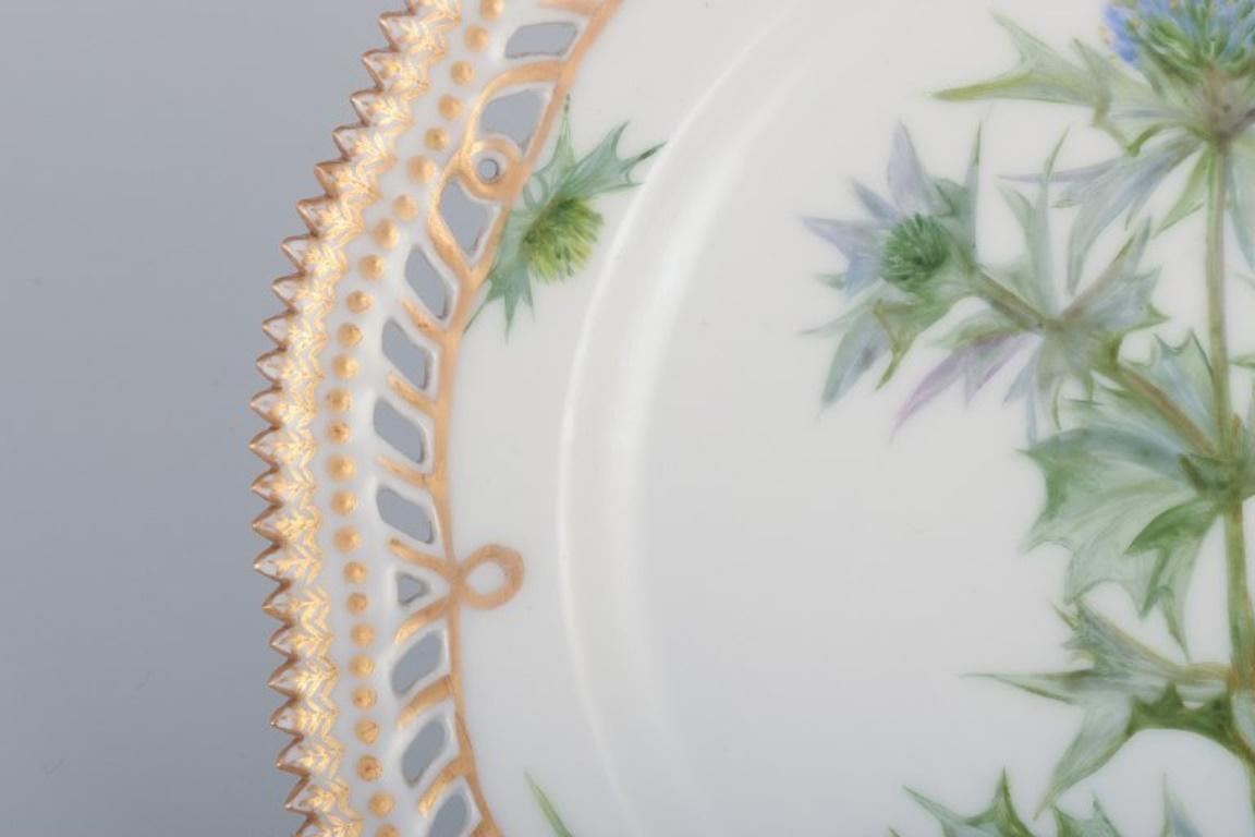 20th Century Royal Copenhagen Flora Danica, open lace lunch plate in porcelain. For Sale