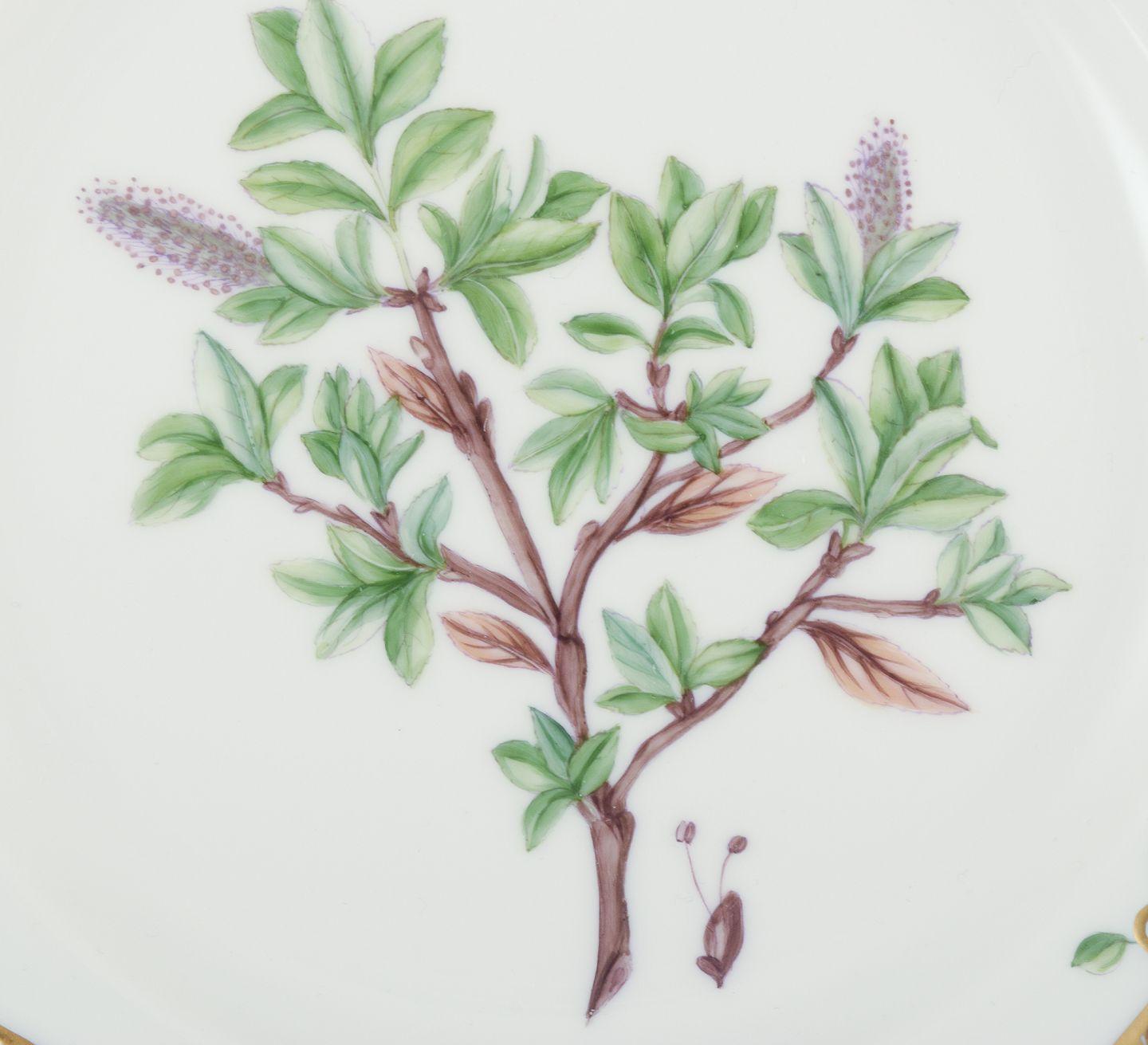 Danish Royal Copenhagen Flora Danica open lace plate in hand painted porcelain. For Sale