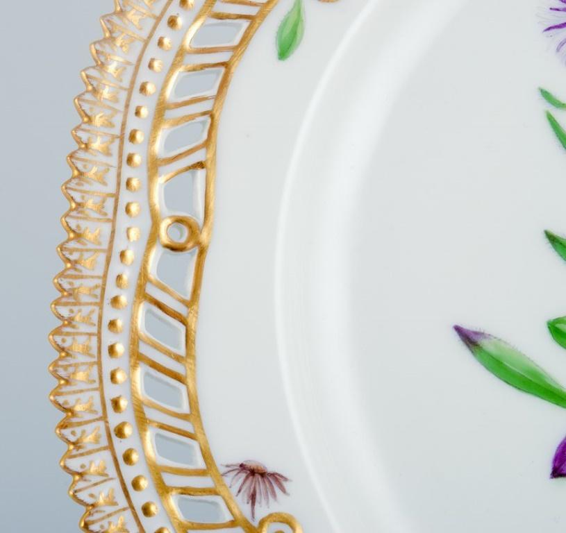 Danish Royal Copenhagen, Flora Danica, Openwork Lunch Plate in Porcelain