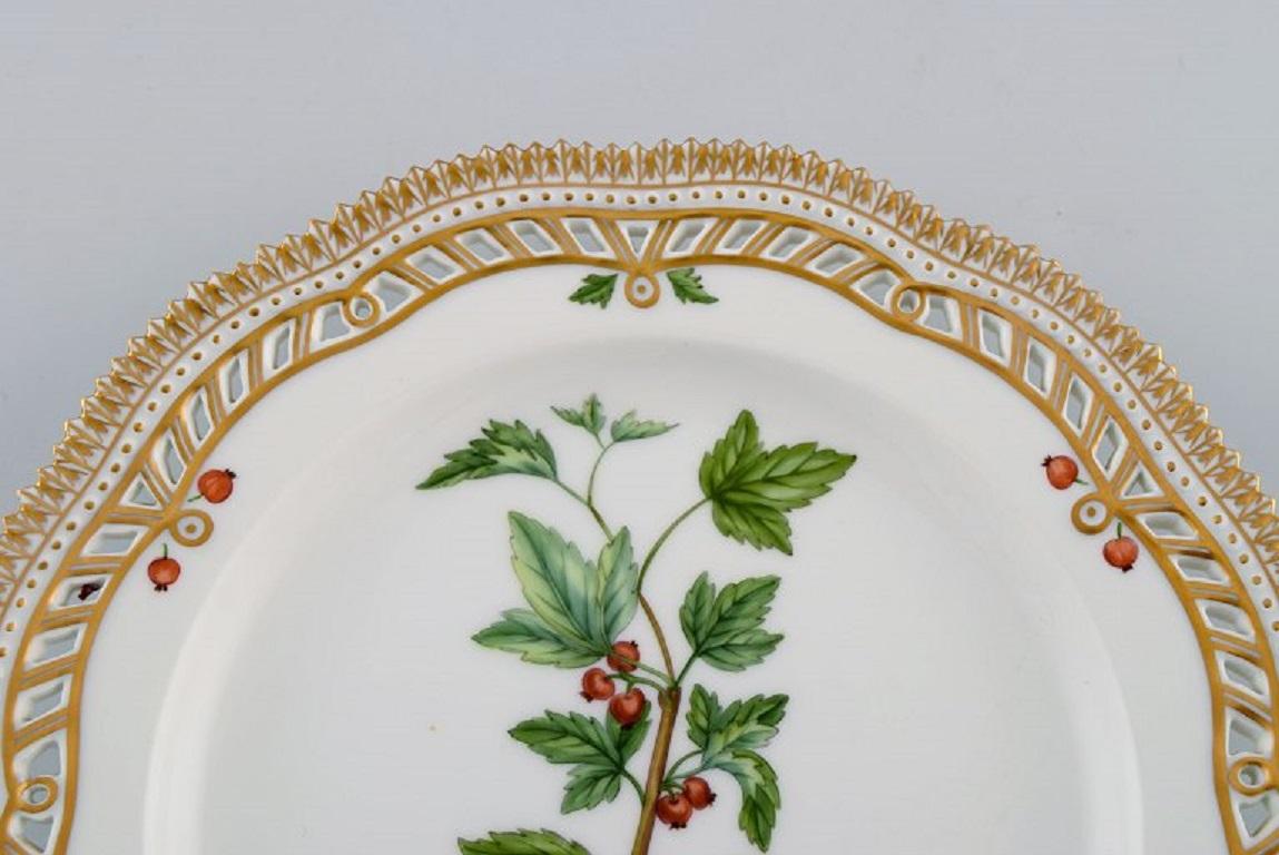 Danish Royal Copenhagen Flora Danica Openwork Plate in Hand-Painted Porcelain For Sale