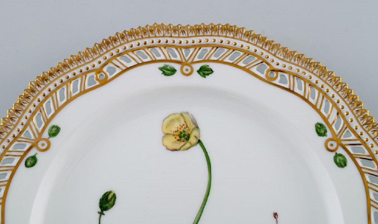 Danish Royal Copenhagen Flora Danica Openwork Plate in Hand-Painted Porcelain For Sale