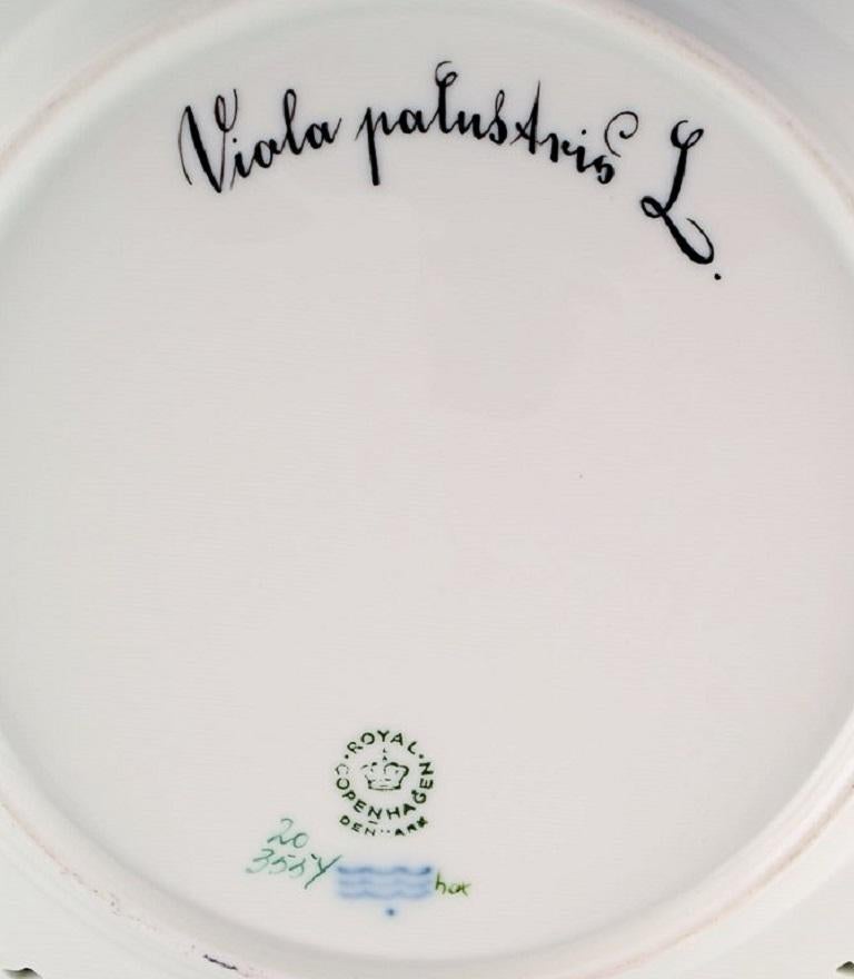 Danish Royal Copenhagen Flora Danica Openwork Plate in Hand-Painted Porcelain