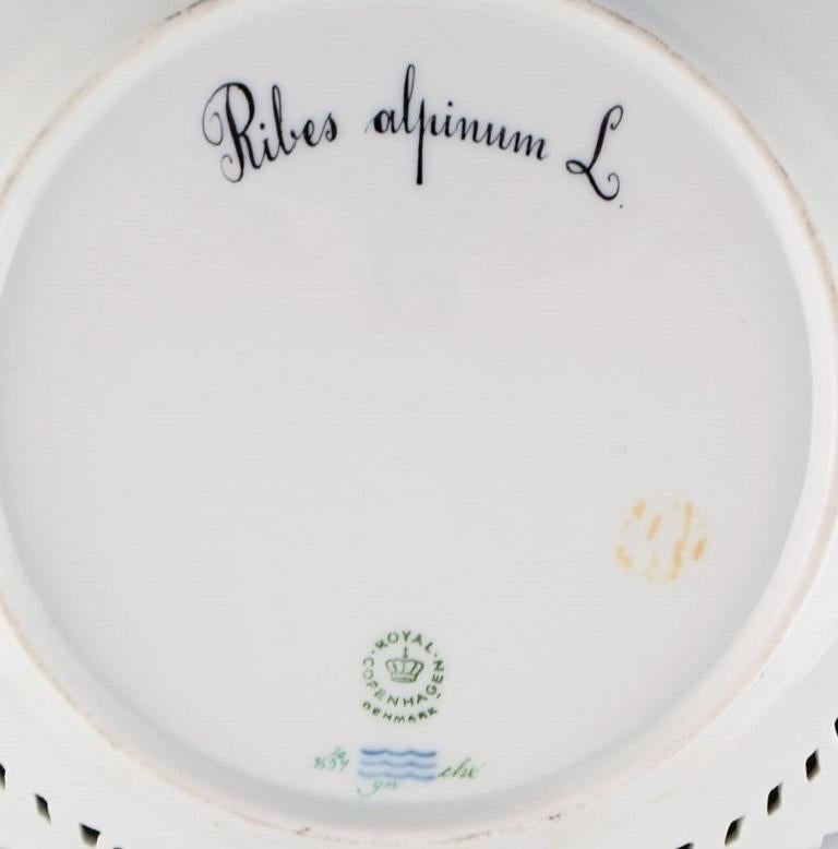 Mid-20th Century Royal Copenhagen Flora Danica Openwork Plate in Hand-Painted Porcelain For Sale