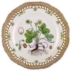 Royal Copenhagen Flora Danica Openwork Plate in Hand Painted Porcelain