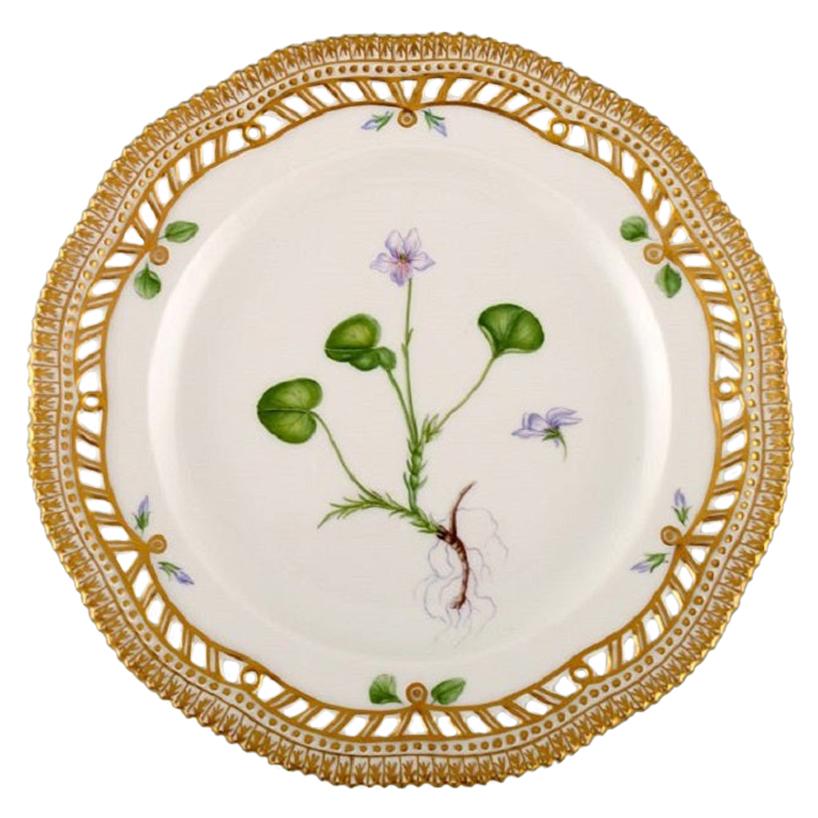 Royal Copenhagen Flora Danica Openwork Plate in Hand-Painted Porcelain