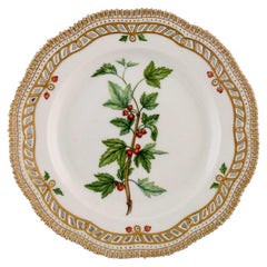 Retro Royal Copenhagen Flora Danica Openwork Plate in Hand-Painted Porcelain