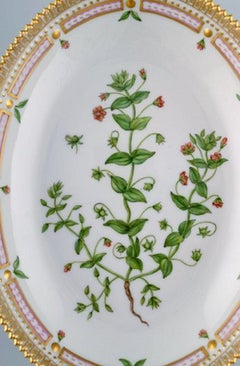 Royal Copenhagen Flora Danica Oval Serving Bowl in Hand Painted Porcelain