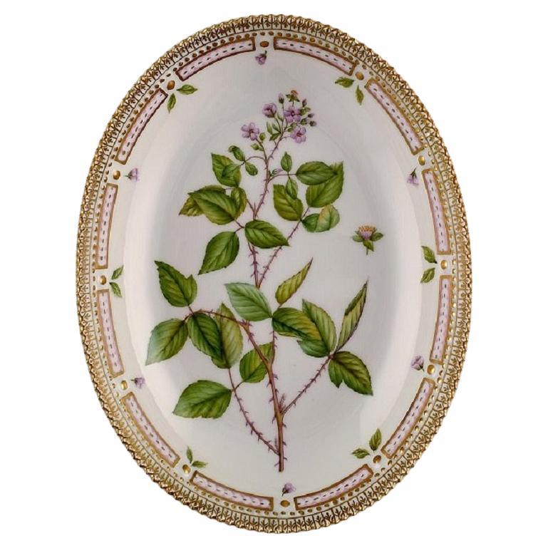 Royal Copenhagen Flora Danica Oval Serving Bowl in Hand-Painted Porcelain
