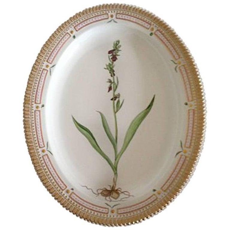 Neoclassical Royal Copenhagen Flora Danica Oval Serving Tray #3517 For Sale