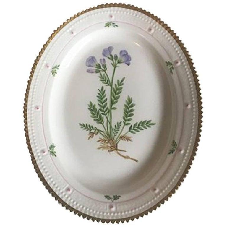 Neoclassical Royal Copenhagen Flora Danica Oval Serving Tray #735/3516 For Sale