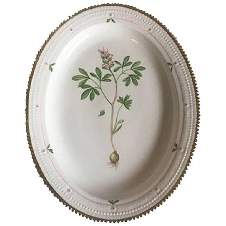 Neoclassical Royal Copenhagen Flora Danica Oval Serving Tray #735/3517 For Sale