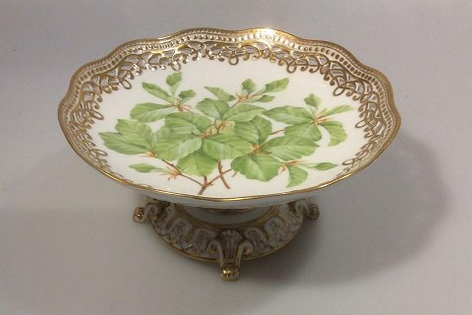 Danish Royal Copenhagen Flora Danica Pedistal Bowl, Antique