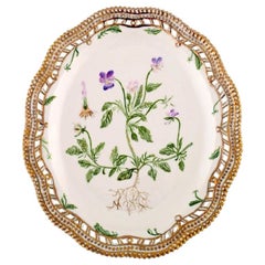 Royal Copenhagen Flora Danica Pierced Dish in Hand Painted Porcelain, Dated 1947