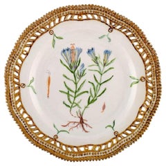 Royal Copenhagen Flora Danica Pierced Plate in Hand Painted Porcelain, 1947-1949