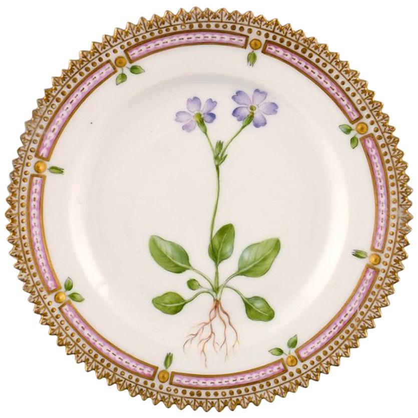 Royal Copenhagen Flora Danica Plate, Early Mark, Hand-Painted in Highest Quality