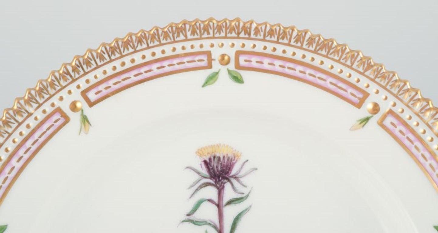 Danish Royal Copenhagen Flora Danica plate. Hand-painted. 24-carat gold leaf. 