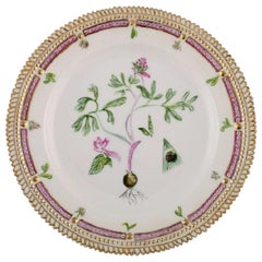 Royal Copenhagen Flora Danica Plate in Hand Painted Porcelain, Dated 1949