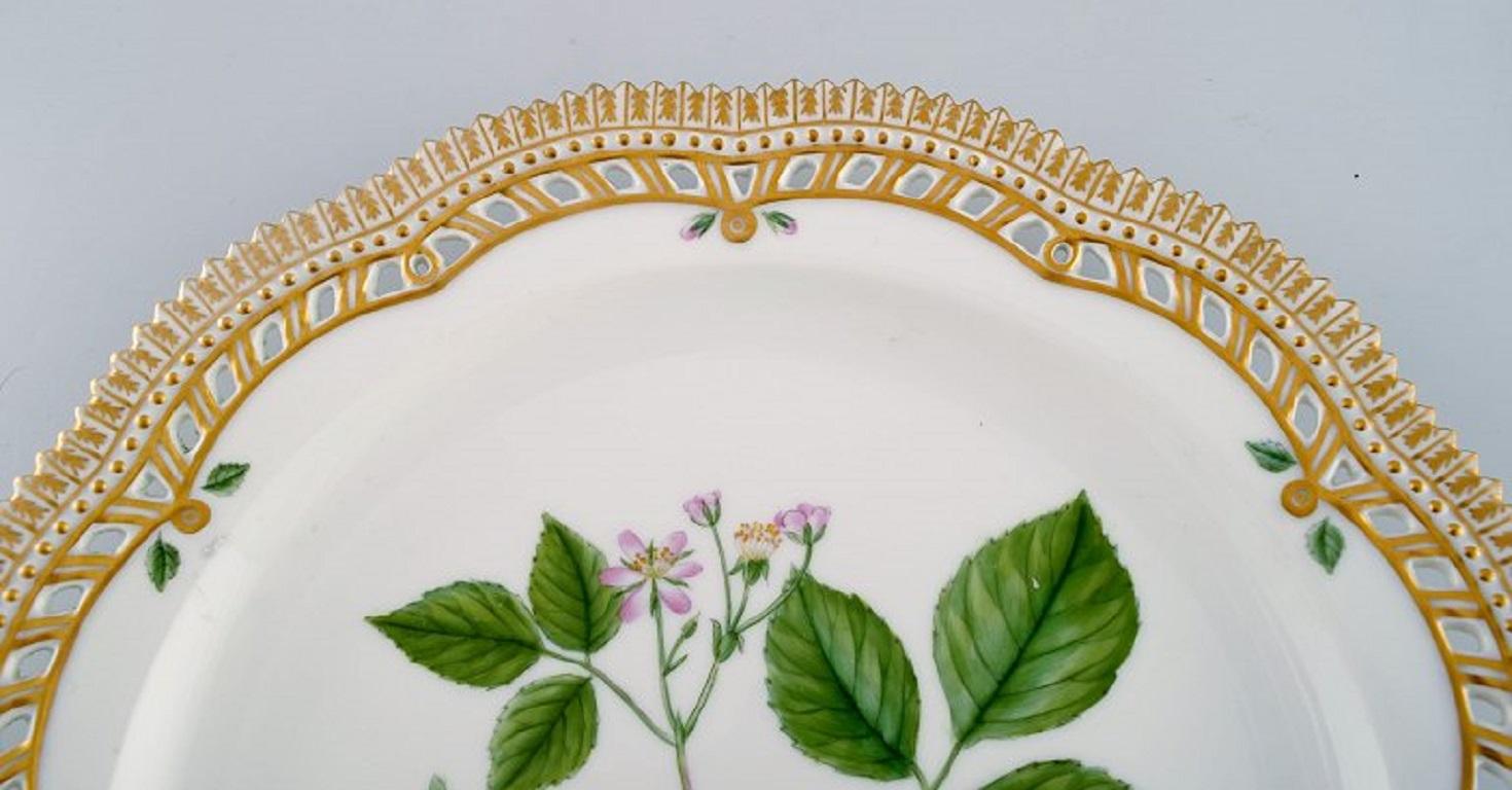 Neoclassical Royal Copenhagen Flora Danica Plate in Openwork Porcelain with Flowers
