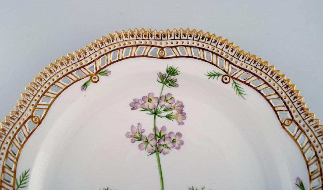 Neoclassical Royal Copenhagen Flora Danica Plate in Openwork Porcelain with Flowers