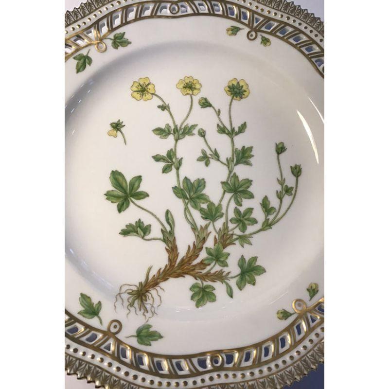 20th Century Royal Copenhagen Flora Danica Plate with Openwork Edge No 20/3553 For Sale
