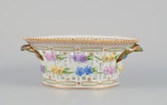 Royal Copenhagen Flora Danica porcelain fruit bowl, decorated in colors and gold