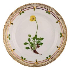 Royal Copenhagen Flora Danica Porcelain Lunch Plate with Hand-Painted Flowers