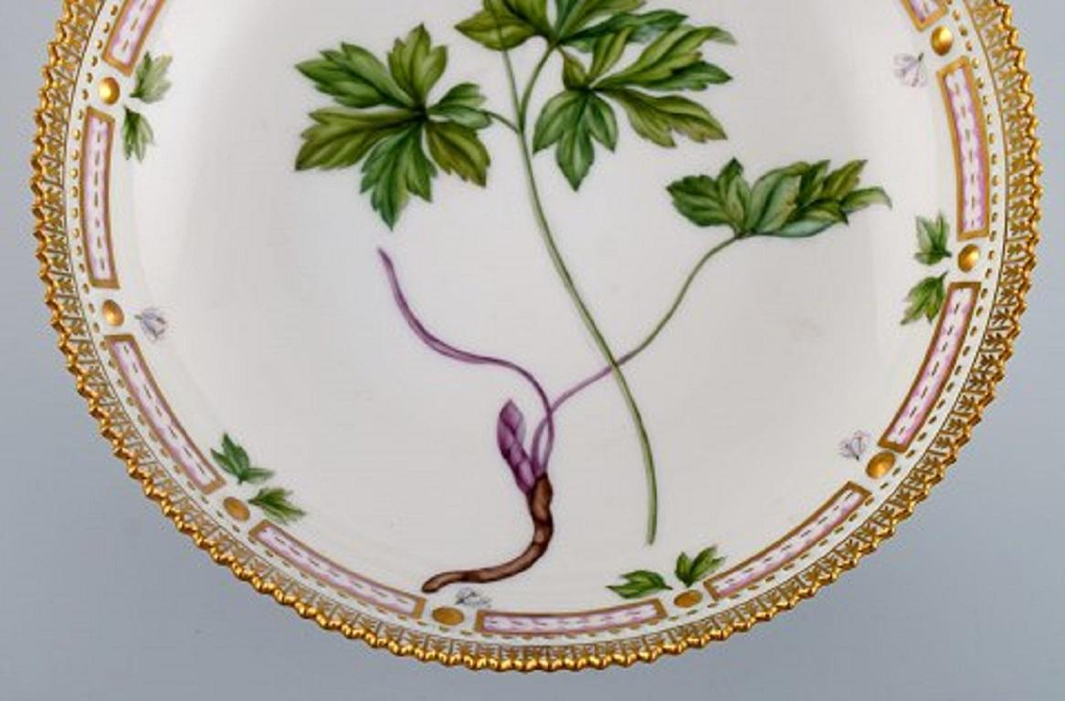 Neoclassical Royal Copenhagen Flora Danica Round Serving Bowl in Hand Painted Porcelain